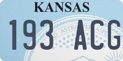 KS license plate 193ACG