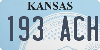 KS license plate 193ACH