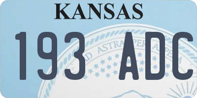 KS license plate 193ADC