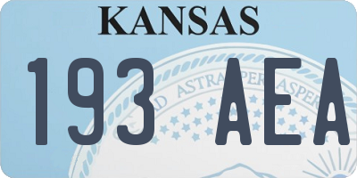 KS license plate 193AEA