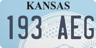 KS license plate 193AEG