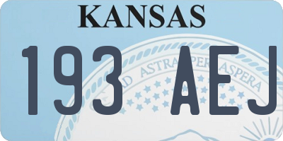 KS license plate 193AEJ
