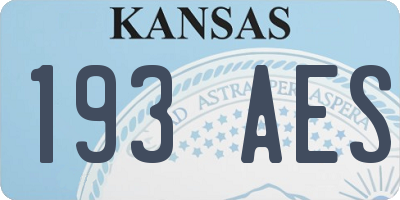 KS license plate 193AES