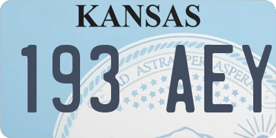 KS license plate 193AEY