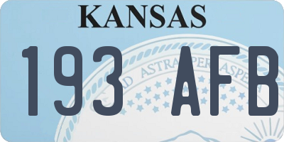 KS license plate 193AFB