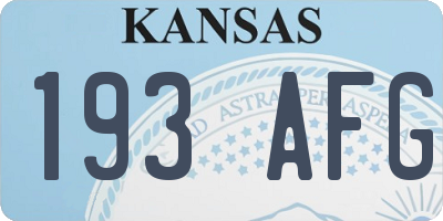 KS license plate 193AFG