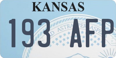 KS license plate 193AFP