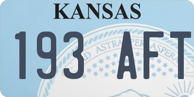 KS license plate 193AFT