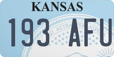 KS license plate 193AFU