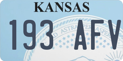 KS license plate 193AFV