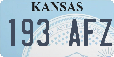 KS license plate 193AFZ