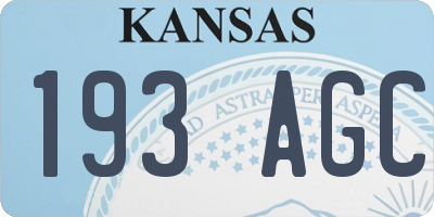 KS license plate 193AGC