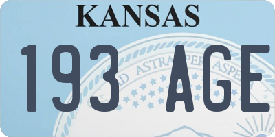 KS license plate 193AGE