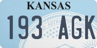 KS license plate 193AGK