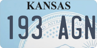 KS license plate 193AGN