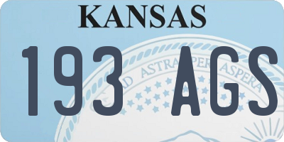 KS license plate 193AGS
