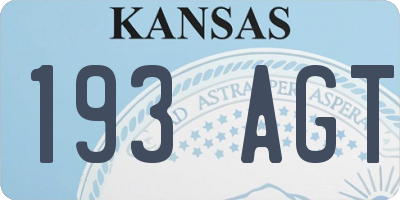 KS license plate 193AGT