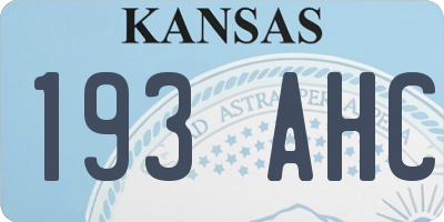 KS license plate 193AHC