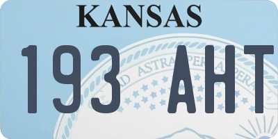 KS license plate 193AHT
