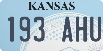 KS license plate 193AHU