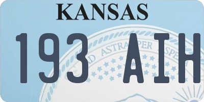 KS license plate 193AIH