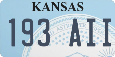 KS license plate 193AII