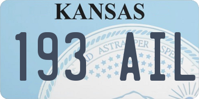 KS license plate 193AIL