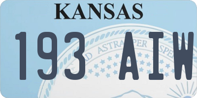 KS license plate 193AIW