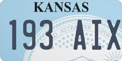 KS license plate 193AIX