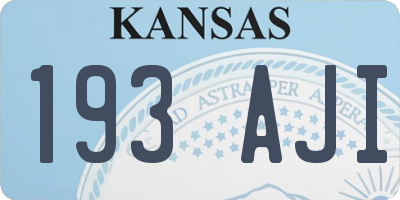 KS license plate 193AJI