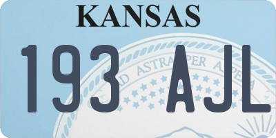 KS license plate 193AJL