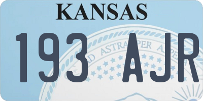 KS license plate 193AJR