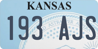 KS license plate 193AJS