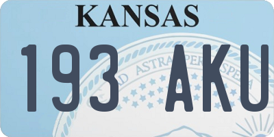 KS license plate 193AKU