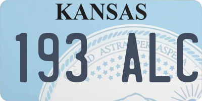 KS license plate 193ALC