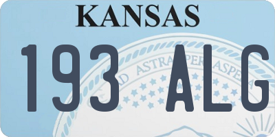 KS license plate 193ALG