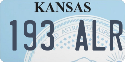 KS license plate 193ALR