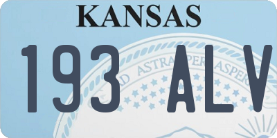 KS license plate 193ALV