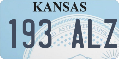 KS license plate 193ALZ