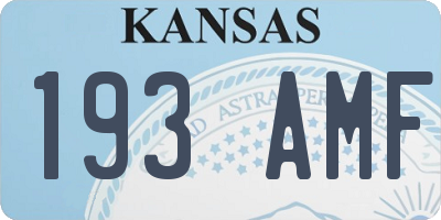 KS license plate 193AMF