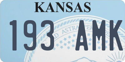 KS license plate 193AMK