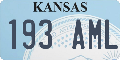 KS license plate 193AML