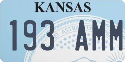 KS license plate 193AMM