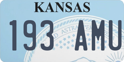 KS license plate 193AMU