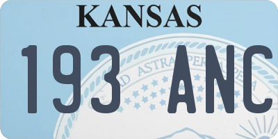 KS license plate 193ANC