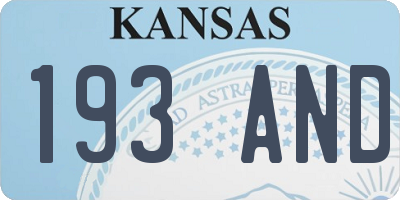 KS license plate 193AND