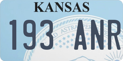 KS license plate 193ANR