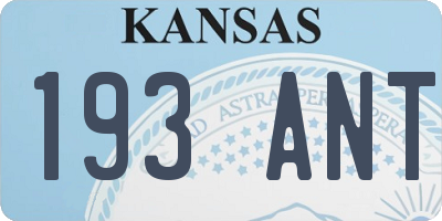 KS license plate 193ANT