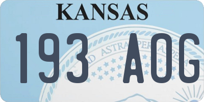 KS license plate 193AOG
