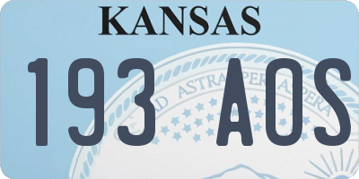 KS license plate 193AOS